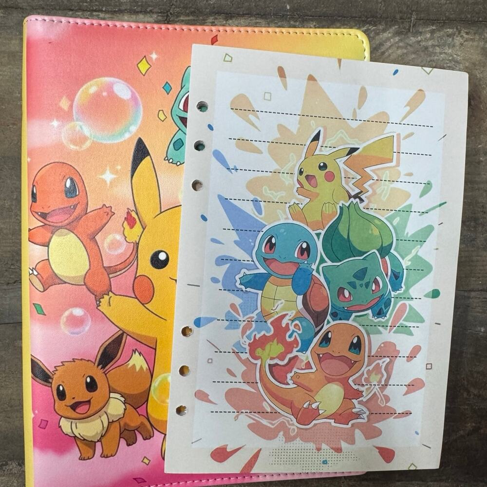 Pokemon A5 Binder with matching printed paper
